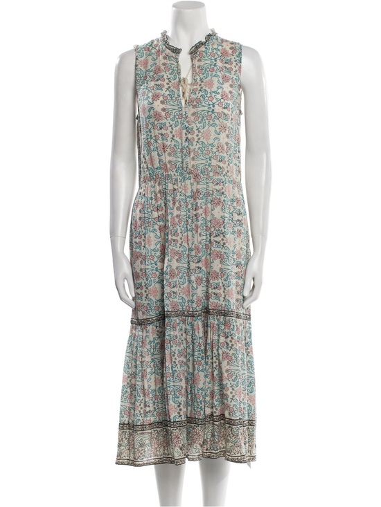 Ulla Johnson Dresses & Skirts - Ulla Johnson Lightweight Floral Midi Dress in Cream, Pink and Teal. Size 2